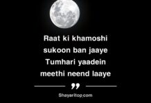Good Night Shayari in English Good Night Shayari in English