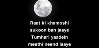 Good Night Shayari in English Good Night Shayari in English